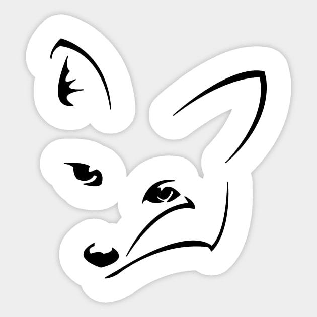 Friendly Fox Face Sticker by Qwerdenker Music Merch